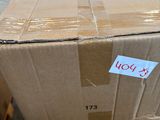 a box that is sitting on a pallet in a warehouse
