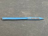 a blue pencil that is laying on a table