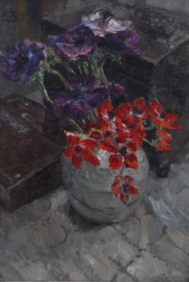 Ernest ROCHER (1872–1938), huile sur toile intitulée Les Ané… - Photo 1