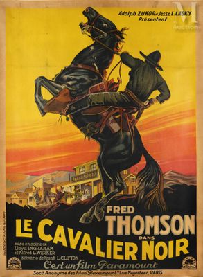 an old movie poster of a cowboy on a horse