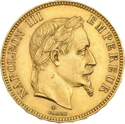 gros plan d'une pièce d'or sur laquelle figure le visage d'un homme