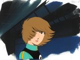 an image of a cartoon of a woman with brown hair and a blue shirt