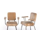 two chairs with armrests and a chair with armrests and a chair with armrests and a chair with armrest and armrests