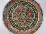 une image représentant une assiette colorée ornée de fleurs et de feuilles