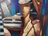 une image représentant un tableau d'une femme portant un chapeau et une veste