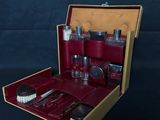 a red case with a lot of items inside of it