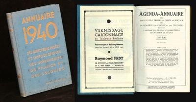 Agenda Annuaire 1940 des Directeurs, Protes et Chefs de Serv…