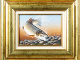 une peinture représentant un poisson sautant hors de l'eau