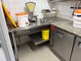 a small kitchen with a lot of counter space
