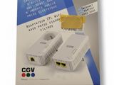 La boîte contient deux périphériques Ethernet et un carton jaune