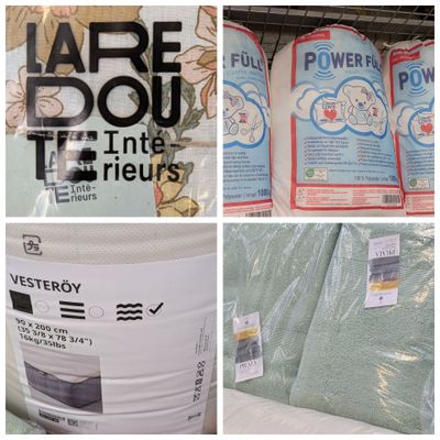 de nombreux types de matelas exposés dans un magasin
