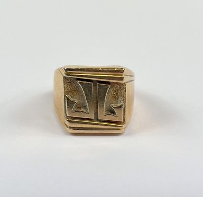 Chevalière en or 750 millièmes, chiffrée JL. - Photo 1