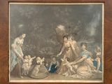 an old picture of a group of women and children in a park