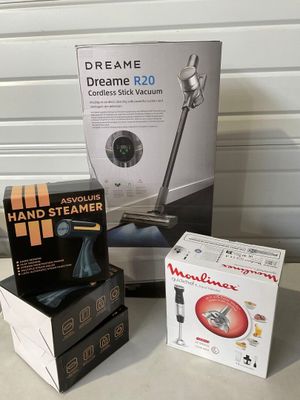 a box with a remote, a box with a microphone, and a box with a box with a remote
