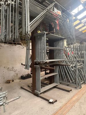 a large metal structure that is being built in a building