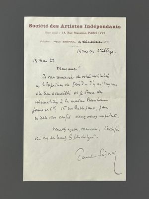 une vieille lettre écrite en français sur un bout de papier
