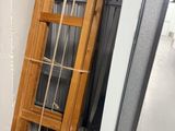 a ladder leaning against a wall in a room