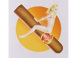 un tableau représentant une femme assise sur un cigare