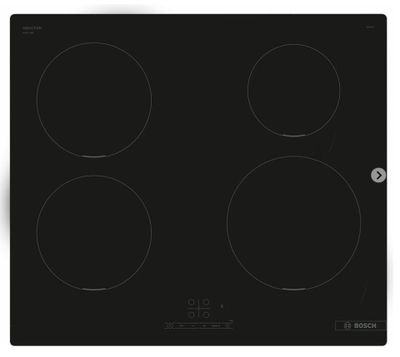 une plaque de cuisson noire à trois feux et trois boutons