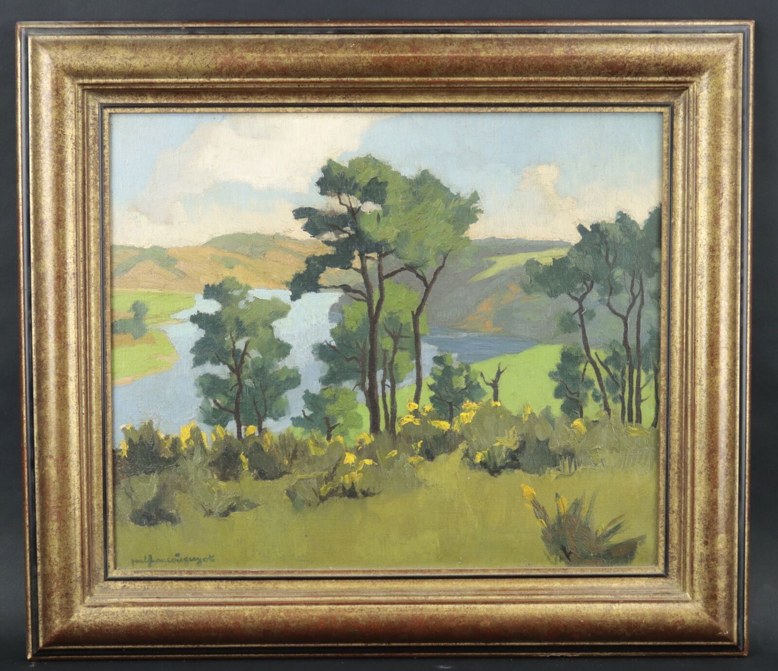 Paul François GUYOT "La vallée de l'Aulne", huile sur toile,…