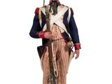 figurine représentant un homme vêtu d'un uniforme de la Révolution américaine