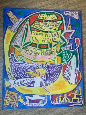 Yvon TAILLANDIER (1926-2018) - Tunnel sous la manche - HST signée 100  - Photo 1