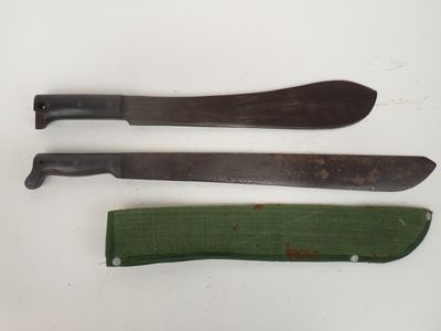 three different types of knives are on a white surface