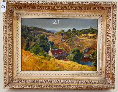 Ecole française du XXe siècle. Vue d'une ferme à la campagne…