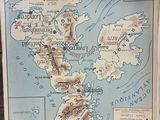 a map of scotland on a table in a living room