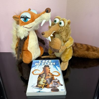 Lot L'AGE DE GLACE: 2 peluches Officielles SCRAT 23cm et sa …