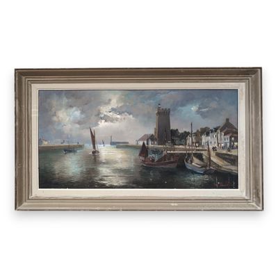 Yvon DIEULAFE (1903-1990) Les Sables d'Olonne, l'entrée du p…