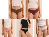 Quatre types différents de sous-vêtements féminins sont présentés dans une grande variété de couleurs