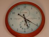 a clock that is on the wall of a room