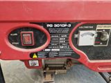 the back end of a portable generator that is sitting on the ground