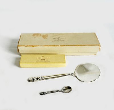une boîte contenant une cuillère et une loupe