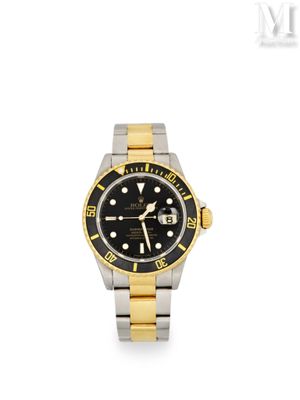 Montre Rolex Submariner à cadran noir et boîtier bicolore