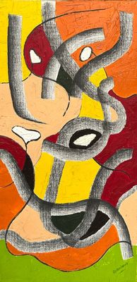 RODRIGUE, La déculottée du toréador, Huile sur toile signée …