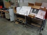 a table with a bunch of boxes on top of it
