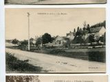 trois vieilles photos d'une rue avec des maisons au milieu