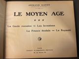 an open book with a picture of the title of the novel le moyenn age