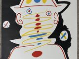 an image of a painting of a clown with a hat on