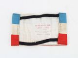 a piece of cloth with a red, white, and blue design on it