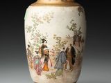an image of a vase with a painting of people on it