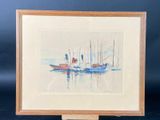 a picture of a picture of a boat in the water