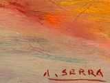 an image of a painting of a person on a surfboard in the water