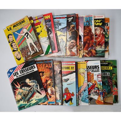 un grand nombre de bandes dessinées sur la table