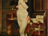painting of a man in uniform standing in front of a desk