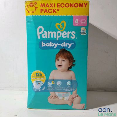 a box of diapers sitting on a table