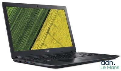 the acer laptop is open and ready to be used