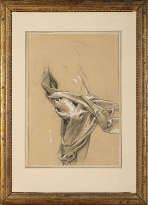 une image représentant le dessin d'une tête de femme dans un cadre doré